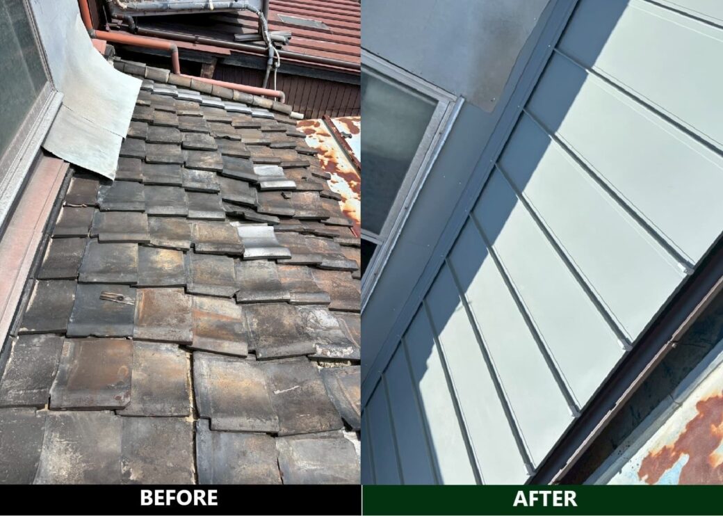 和瓦→立平ナチュラルグレー葺き替え