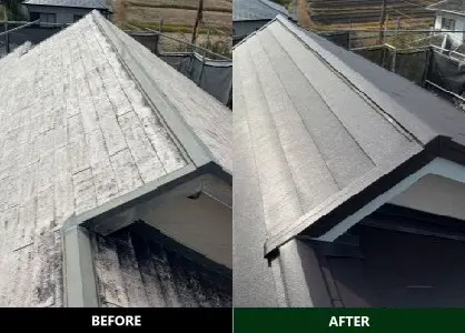 屋根カバー工法（カラーベストからアイジー工業スーパーガルテクト）｜亀岡市の戸建て住宅にて