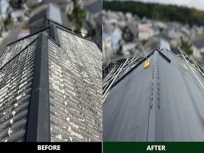 大津市にて｜セキスイかわらCityからNspro（ブラック）へ葺き替え工事