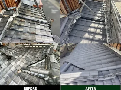 【淡路いぶし瓦へ葺き替え工事】劣化した和型屋根から|大阪府高槻市にて